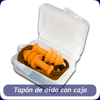 tampón de oído con caja