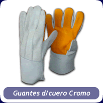 Guantes de cuero cromo con refuerzo amarillo